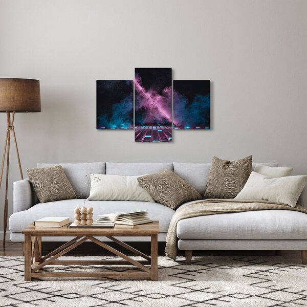 Kép - Rózsaszín-kék füst (90x60 cm)