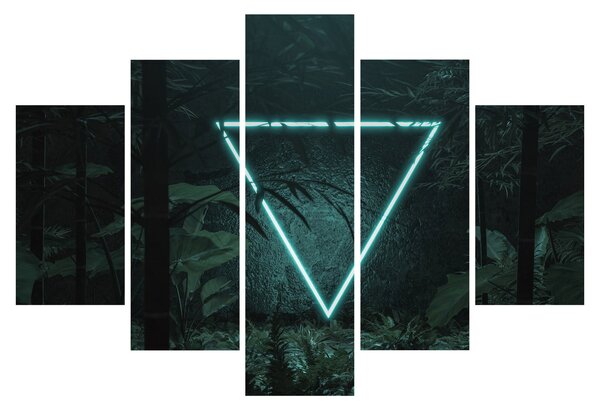 Kép - Neon háromszög a dzsungelben (150x105 cm)