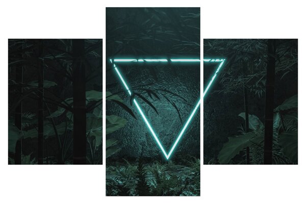 Kép - Neon háromszög a dzsungelben (90x60 cm)