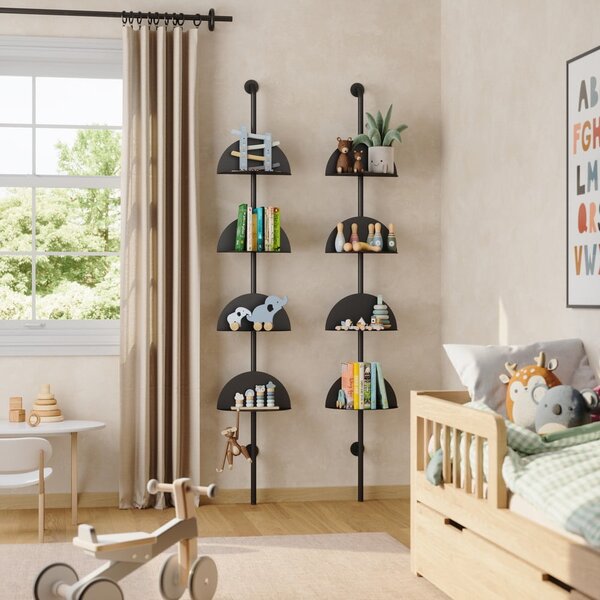 Fekete fém moduláris polcrendszer 27x203,5 cm Solis – Umbra
