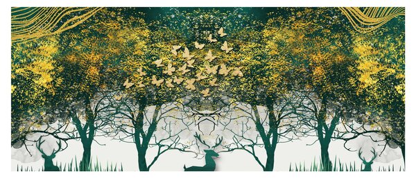 Kép - Szarvas a zöld erdőben (120x50 cm)