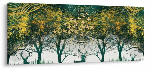 Kép - Szarvas a zöld erdőben (120x50 cm)