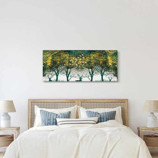 Kép - Szarvas a zöld erdőben (120x50 cm)