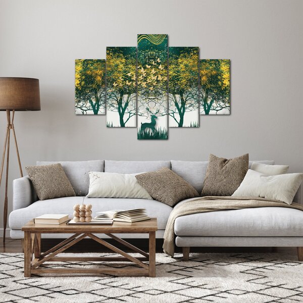 Kép - Szarvas a zöld erdőben (150x105 cm)