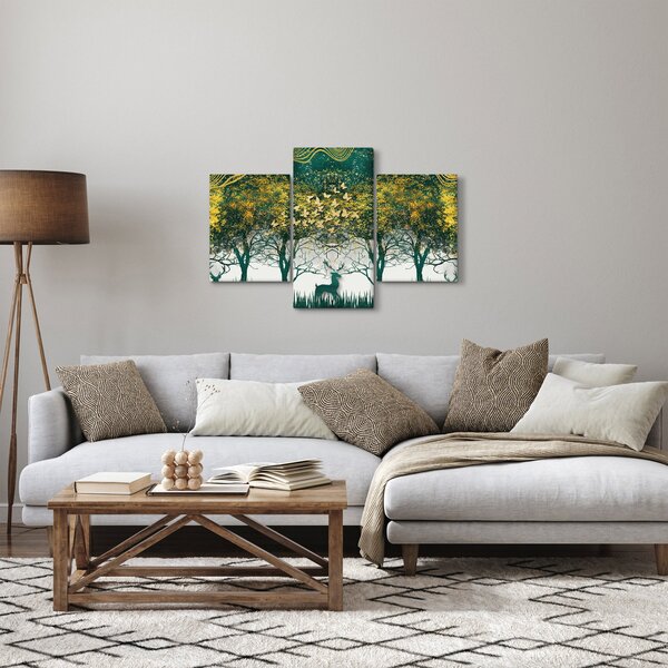 Kép - Szarvas a zöld erdőben (90x60 cm)