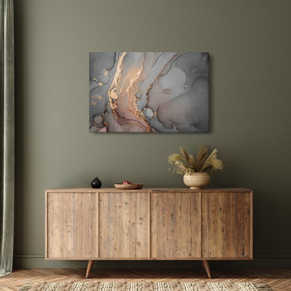 Kép - Szürke-arany márvány (90x60 cm)