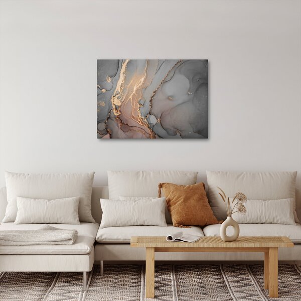 Kép - Szürke-arany márvány (70x50 cm)