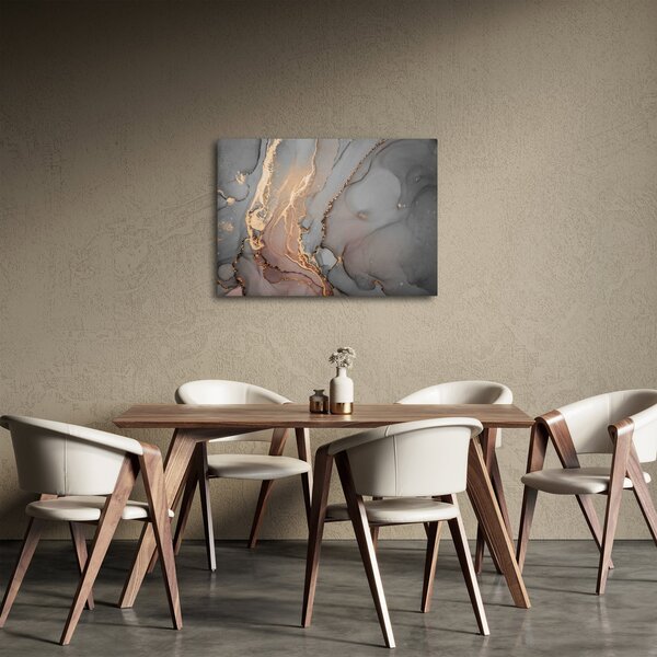 Kép - Szürke-arany márvány (70x50 cm)