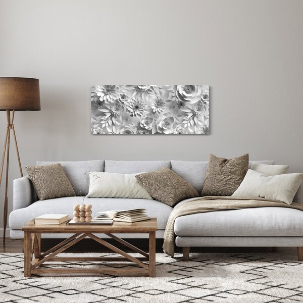 Kép - Fehér virágok (120x50 cm)