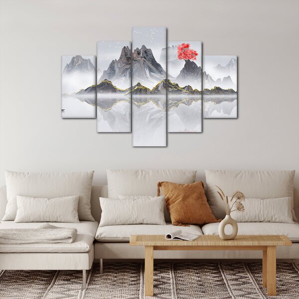 Kép - Hegyek a ködben (150x105 cm)
