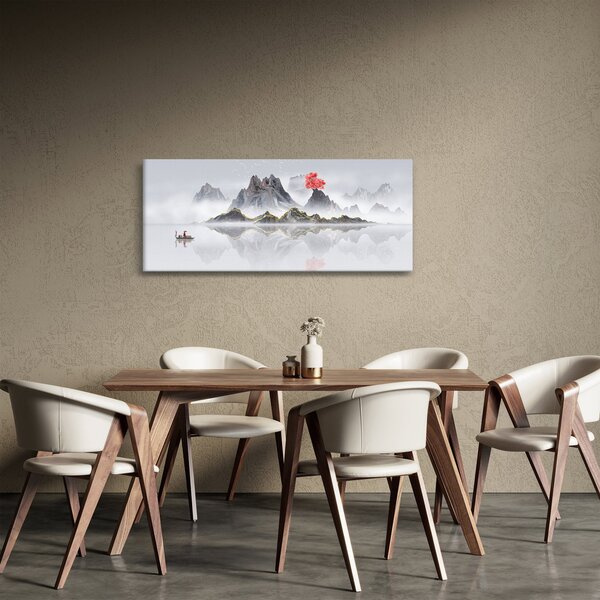 Kép - Hegyek a ködben (120x50 cm)