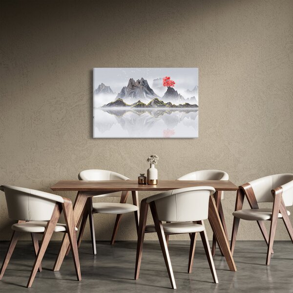 Kép - Hegyek a ködben (90x60 cm)