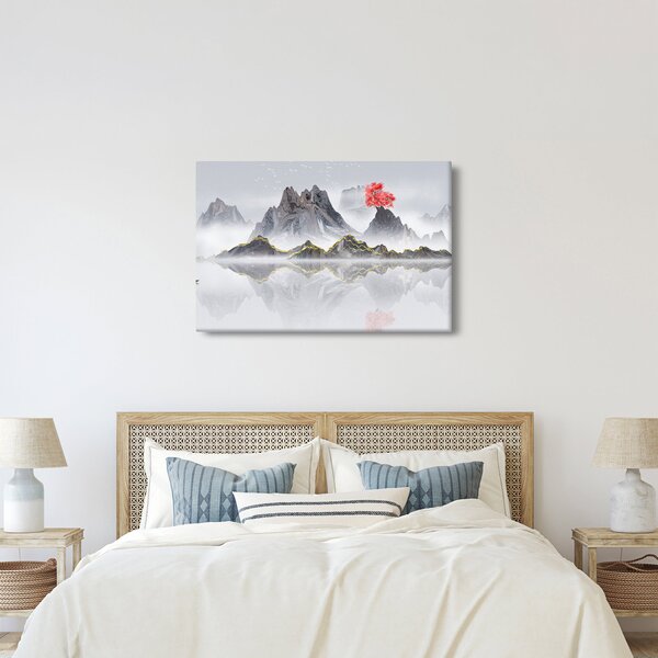 Kép - Hegyek a ködben (90x60 cm)