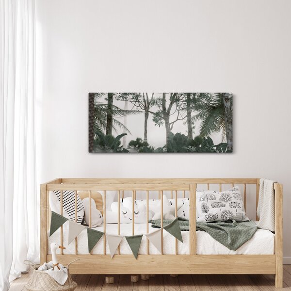 Kép - dzsungel a reggeli ködben (120x50 cm)