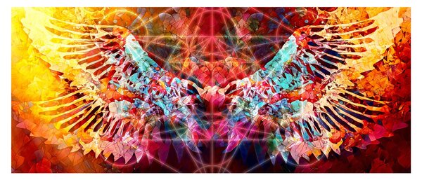 Kép - Merkaba szárnyakkal, absztrakció (120x50 cm)