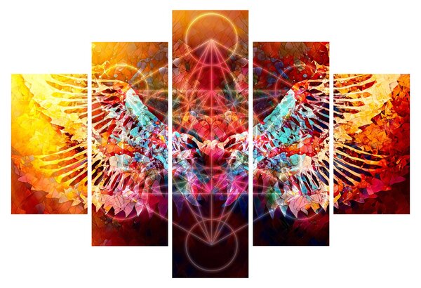 Kép - Merkaba szárnyakkal, absztrakció (150x105 cm)