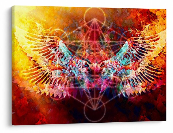 Kép - Merkaba szárnyakkal, absztrakció (70x50 cm)