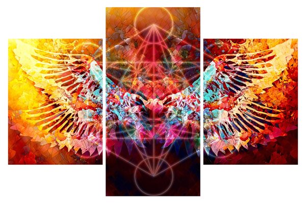Kép - Merkaba szárnyakkal, absztrakció (90x60 cm)