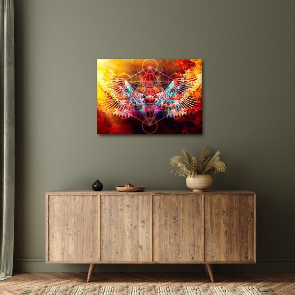 Kép - Merkaba szárnyakkal, absztrakció (70x50 cm)