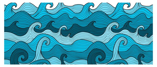 Kép - absztrakció, tenger (120x50 cm)