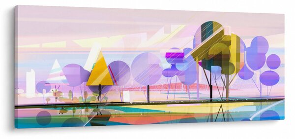 Kép - absztrakció, táj (120x50 cm)