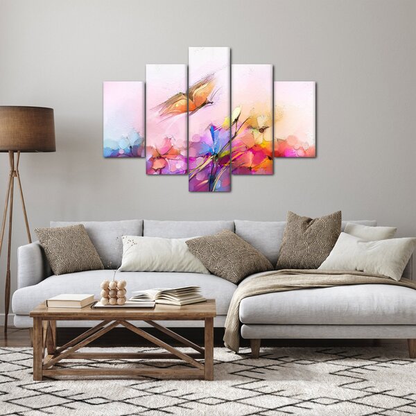 Kép - pillangó a virág felett, absztrakció (150x105 cm)