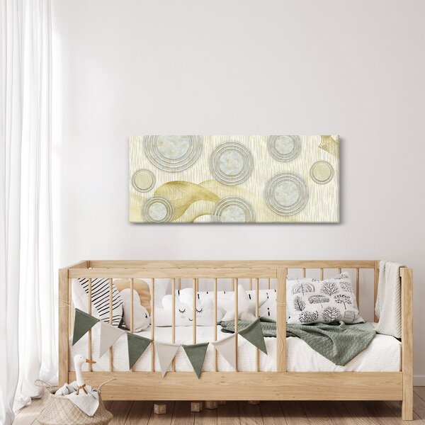 Kép - absztrakció, márvány körök (120x50 cm)