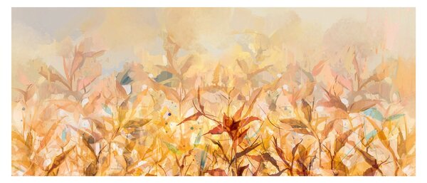 Kép - levelek az ősz színében, olajfestmény (120x50 cm)