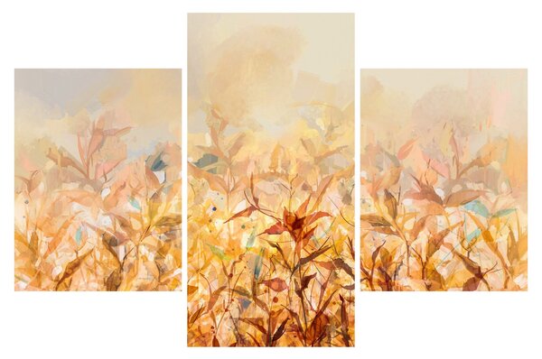 Kép - levelek az ősz színében, olajfestmény (90x60 cm)