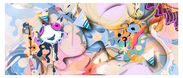 Kép - mesebeli absztrakció (120x50 cm)