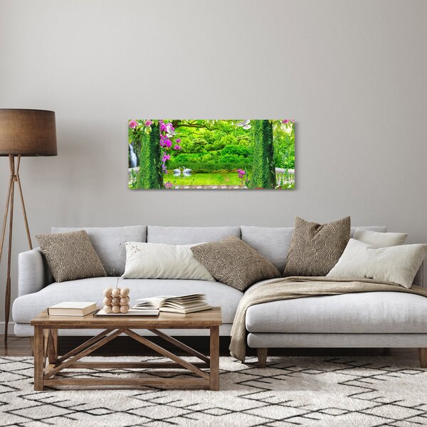 Kép - Varázslatos kert hattyúkkal (120x50 cm)