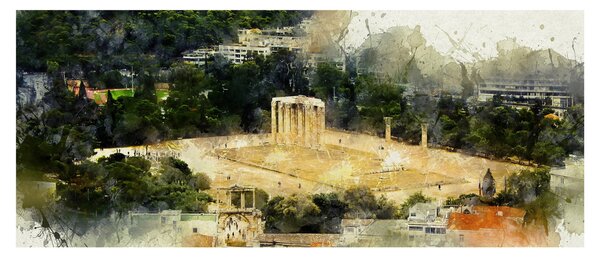 Kép - Zeusz temploma, Athén, Görögország (120x50 cm)