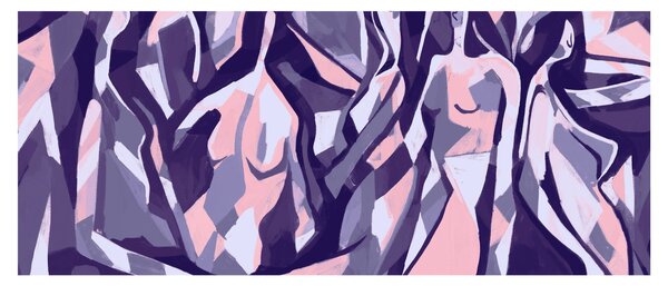 Kép - absztrakt nők (120x50 cm)
