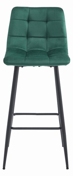 Bárszék ARCETO VELVET fekete lábakkal, sötétzöld