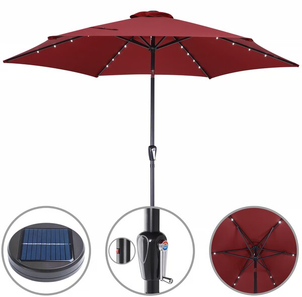 Deuba LED napernyő Miami Ø270 cm - piros