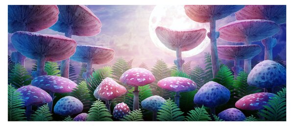 Kép - Gomba teliholdkor, grafika (120x50 cm)