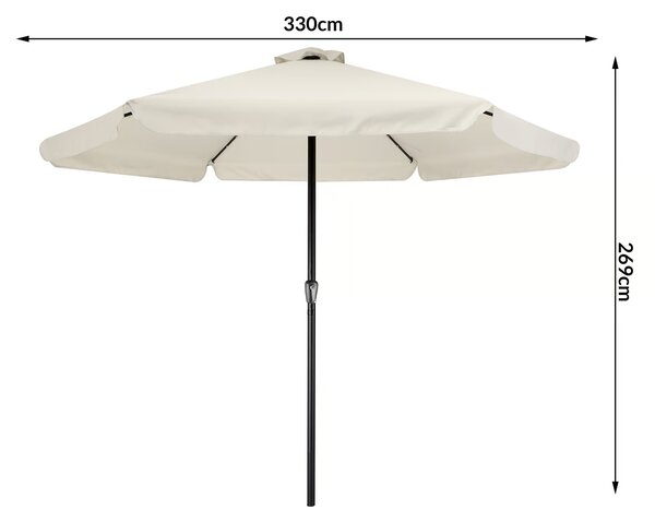 Deuba LED napernyő Athens Ø330 cm - krém