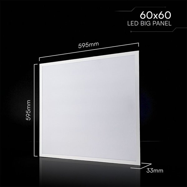 V-TAC süllyeszthető Back-Lit 20W LED panel, természetes fehér, 60x60 cm, 180 Lm/W - SKU 24280