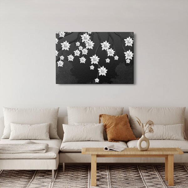 Kép - virágok az ágakon (90x60 cm)