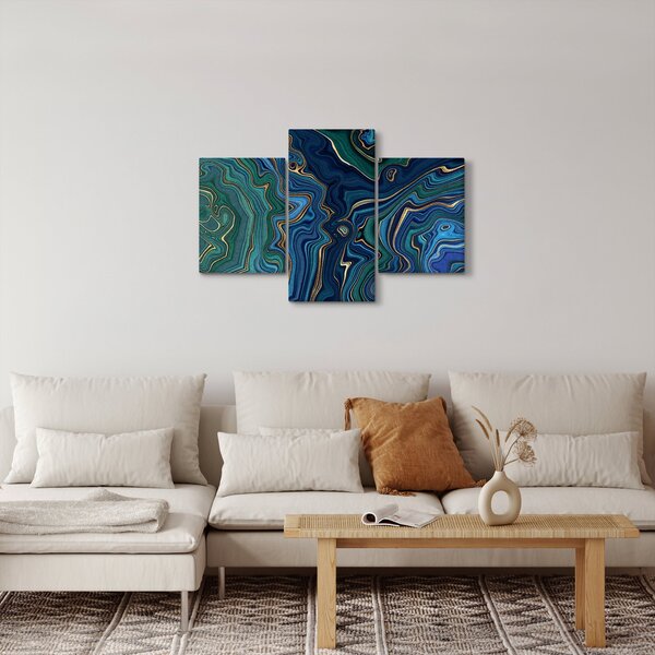 Kép - zöld-kék márvány (90x60 cm)