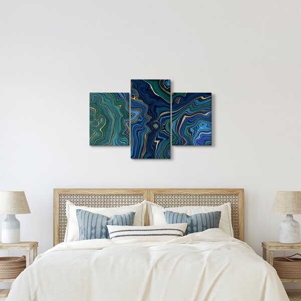 Kép - zöld-kék márvány (90x60 cm)