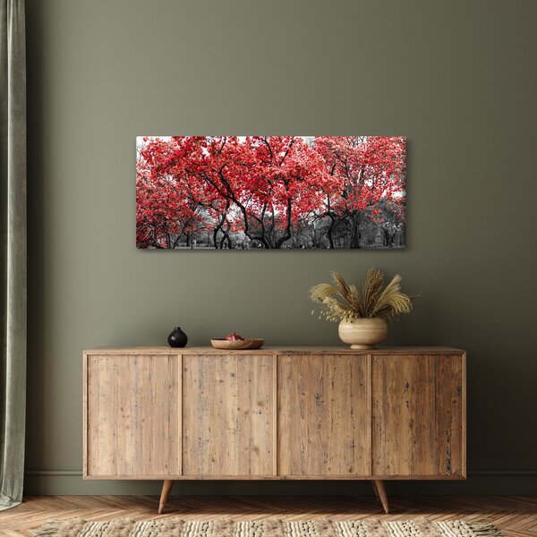 Kép - vörös fák, Central Park, New York (120x50 cm)