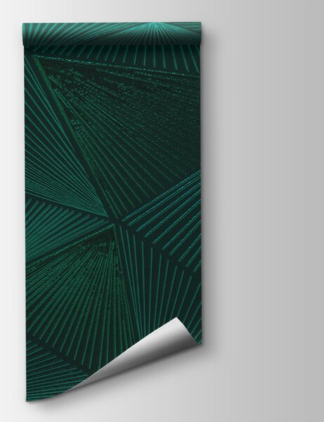 Fotótapéta Zöld háromszög minta zöld felületen, Designer fali fotótapéta, Népszerű fotótapéta, u96289 - Tapeko.hu