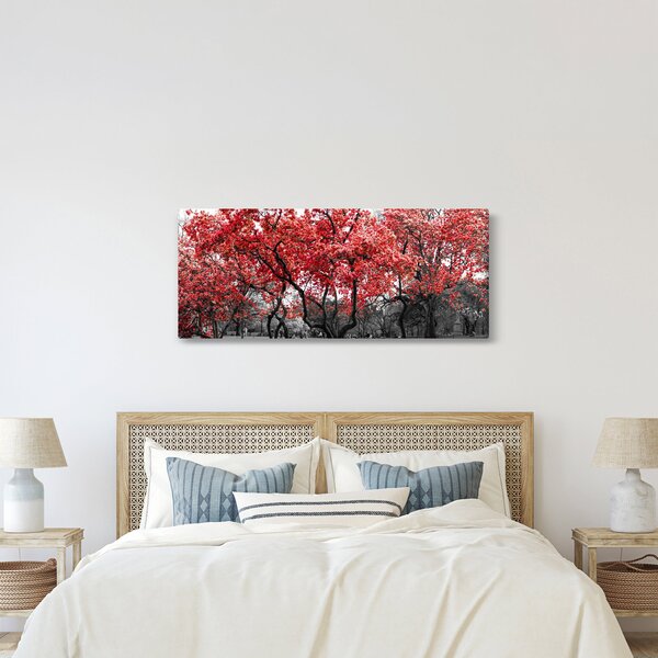 Kép - vörös fák, Central Park, New York (120x50 cm)