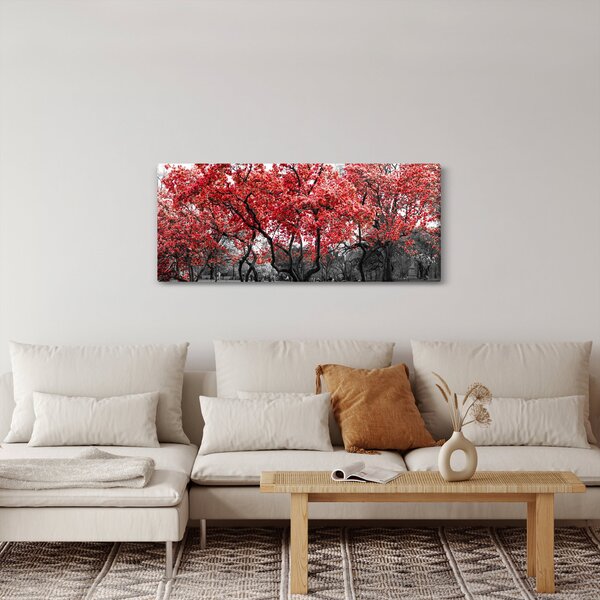 Kép - vörös fák, Central Park, New York (120x50 cm)