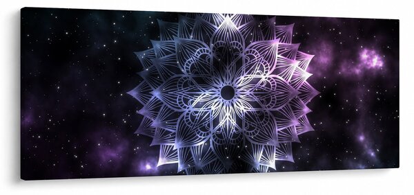 Kép - Lótusz mandala az űrben (120x50 cm)