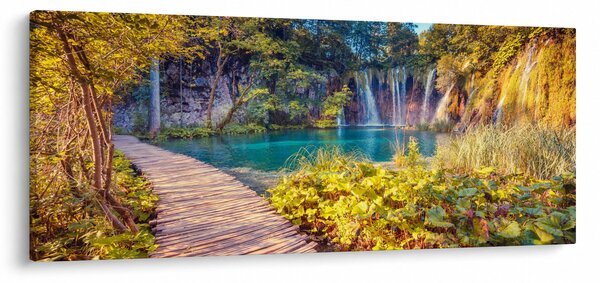 Kép - Plitvicei-tavak, Horvátország (120x50 cm)