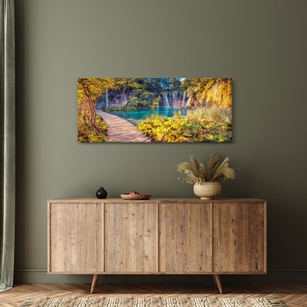 Kép - Plitvicei-tavak, Horvátország (120x50 cm)