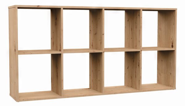 Aldabra Malax 2x4 polc, 147x75x30 cm, tölgy