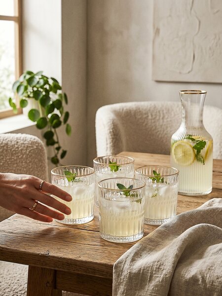 Sinsay - Texturált pohár készlet arany peremmel 4 pack - clear